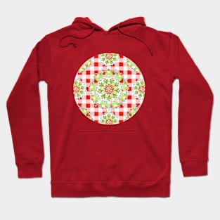 Red Gingham Firework Mandala Hoodie